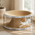 Cat Tunnel Scratcher Bed Transparent Panel Double Layer