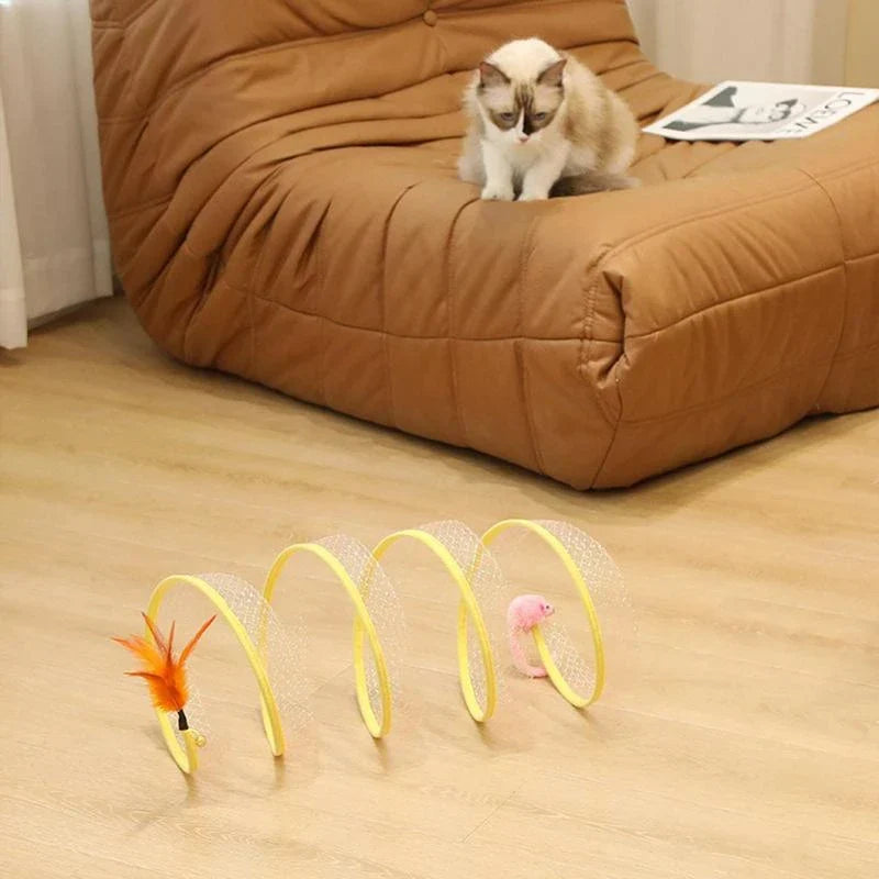 Cat Tunnel Spring Design End Toys Set of 2