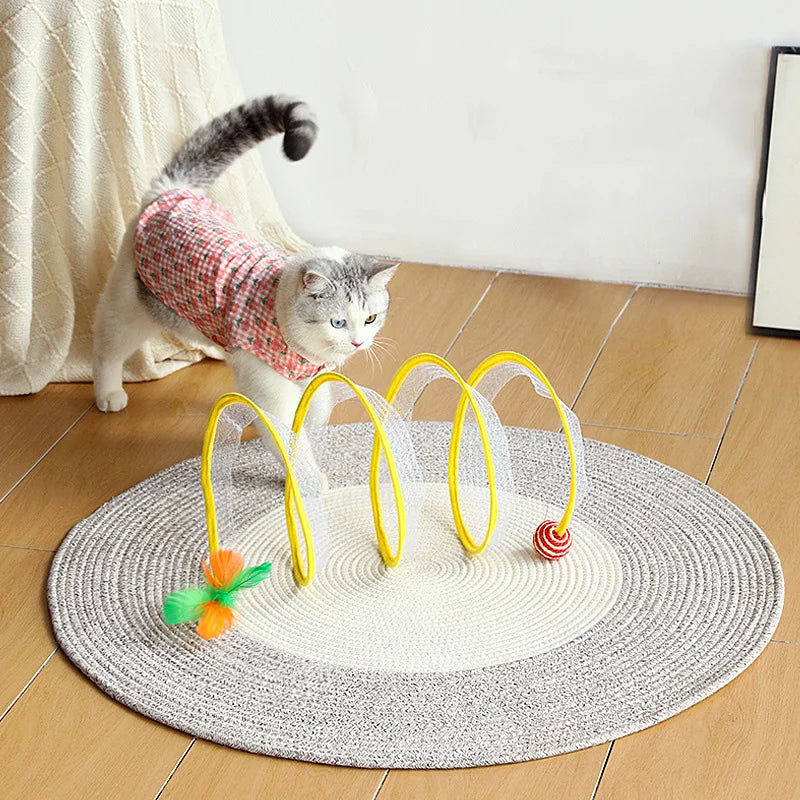 Cat Tunnel Toy Foldable Multiple Entry Points