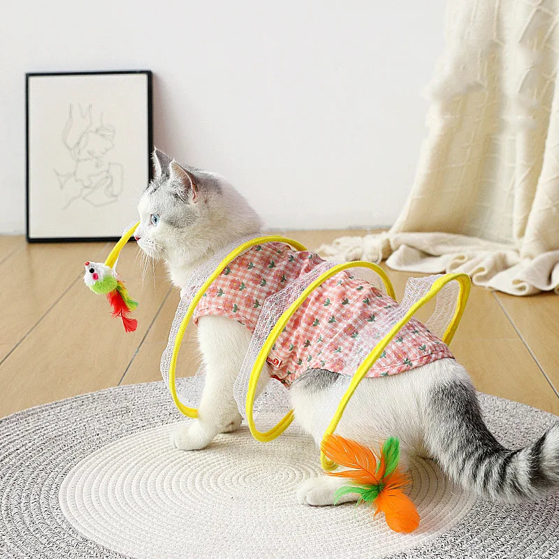 Cat Tunnel Toy Foldable Multiple Entry Points