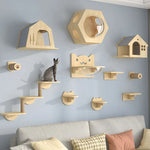 Cat Wall Climbing Tower Wooden Wall-Mounted Multi-Level