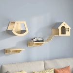 Cat Wall Climbing Tower Wooden Wall-Mounted Multi-Level