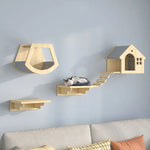 Cat Wall Climbing Tower Wooden Wall-Mounted Multi-Level