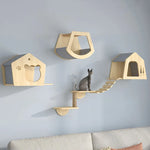 Cat Wall Climbing Tower Wooden Wall-Mounted Multi-Level