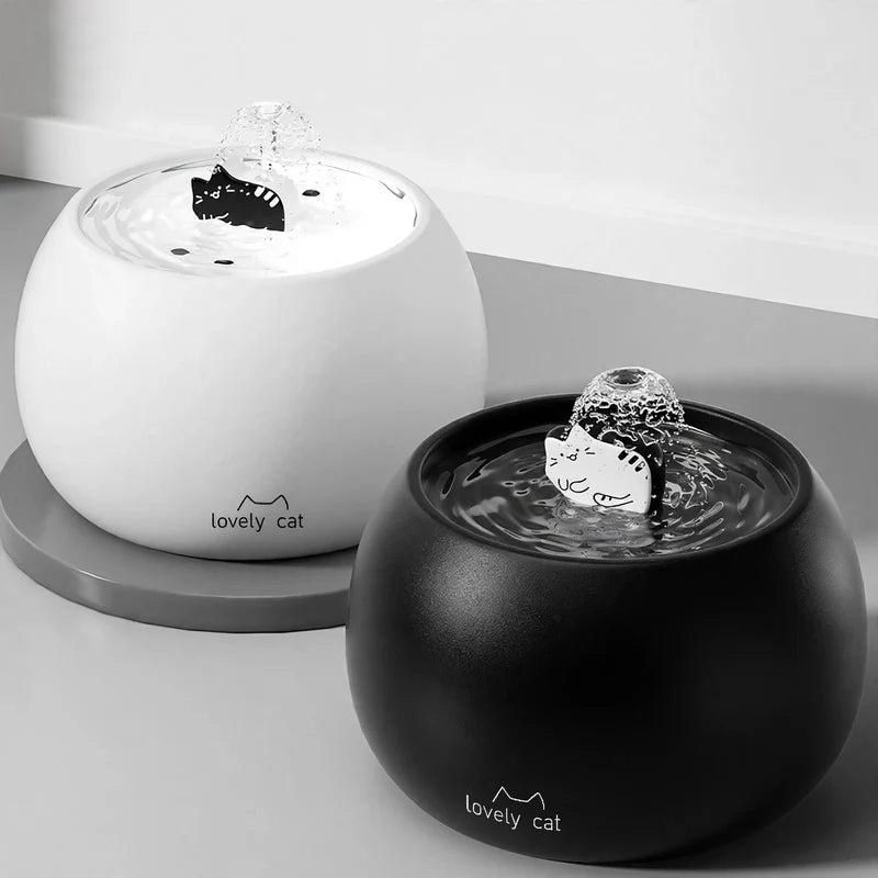 Cat Water Fountain Ceramic Bowl Continuous Circulation Filtration