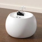 Cat Water Fountain Ceramic Bowl Continuous Circulation Filtration