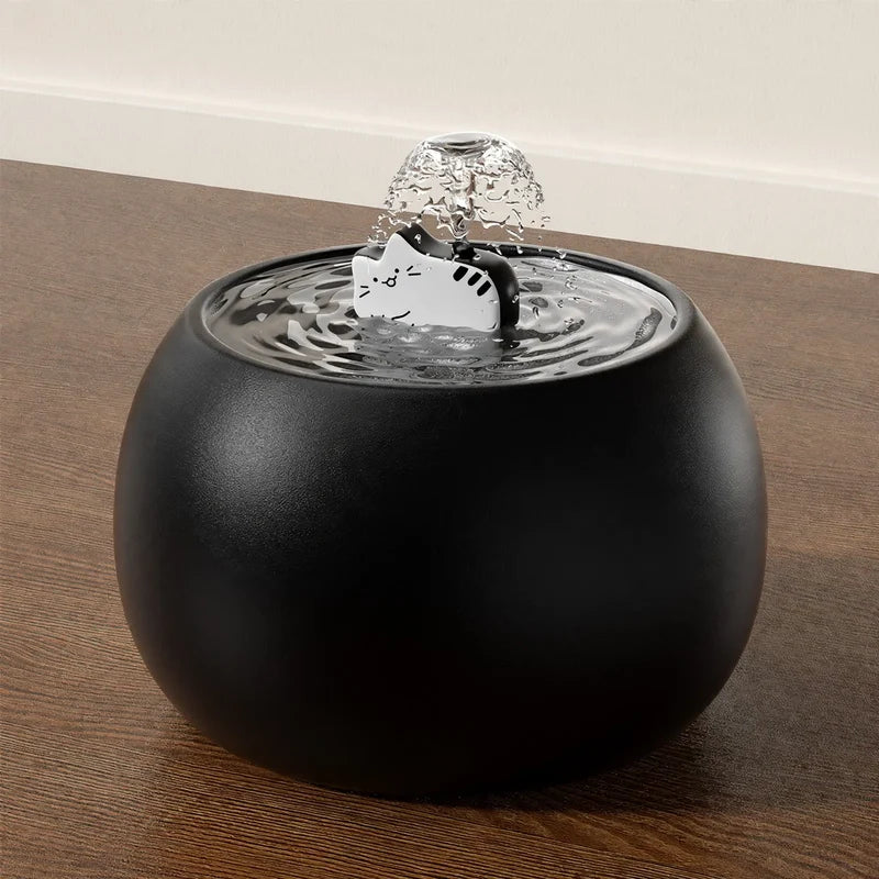Cat Water Fountain Ceramic Bowl Continuous Circulation Filtration