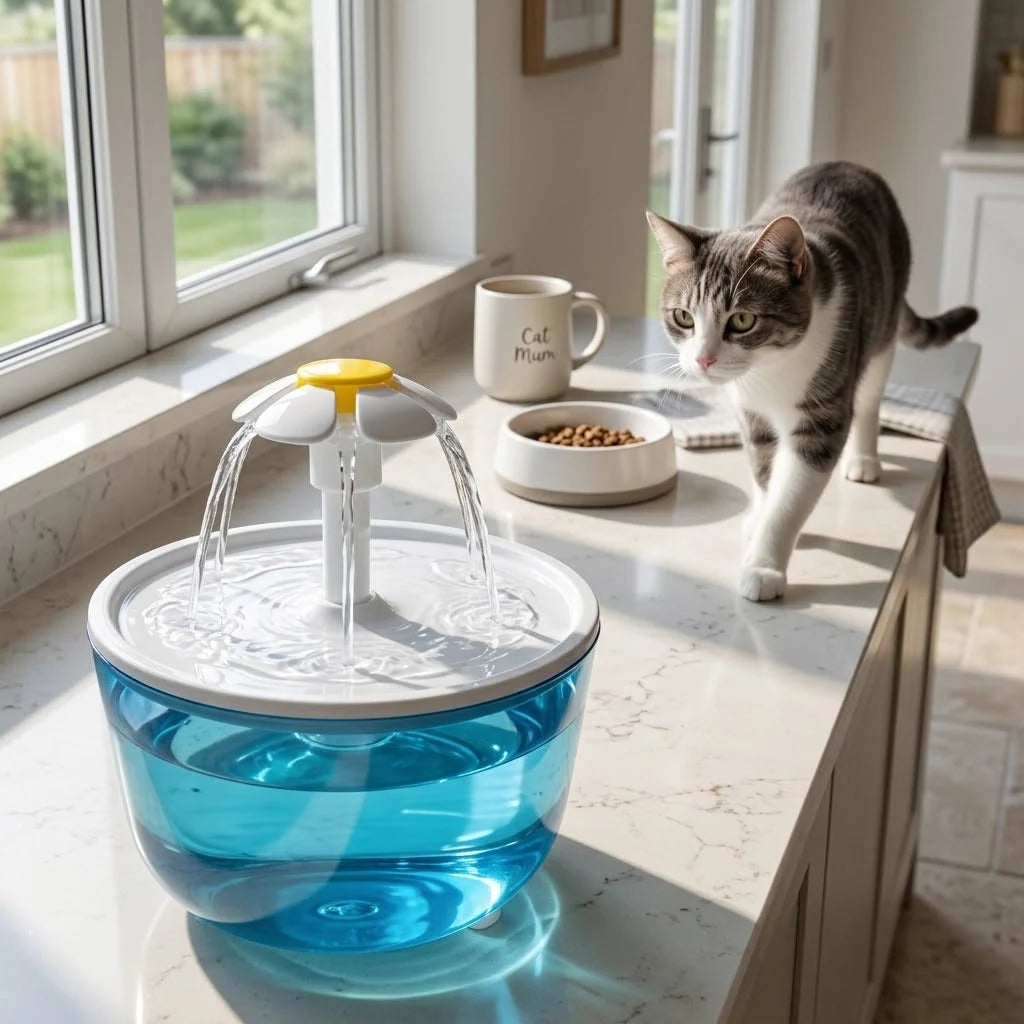 Cat Water Fountain USB-Powered Three Flow Modes 23.7 Oz Capacity