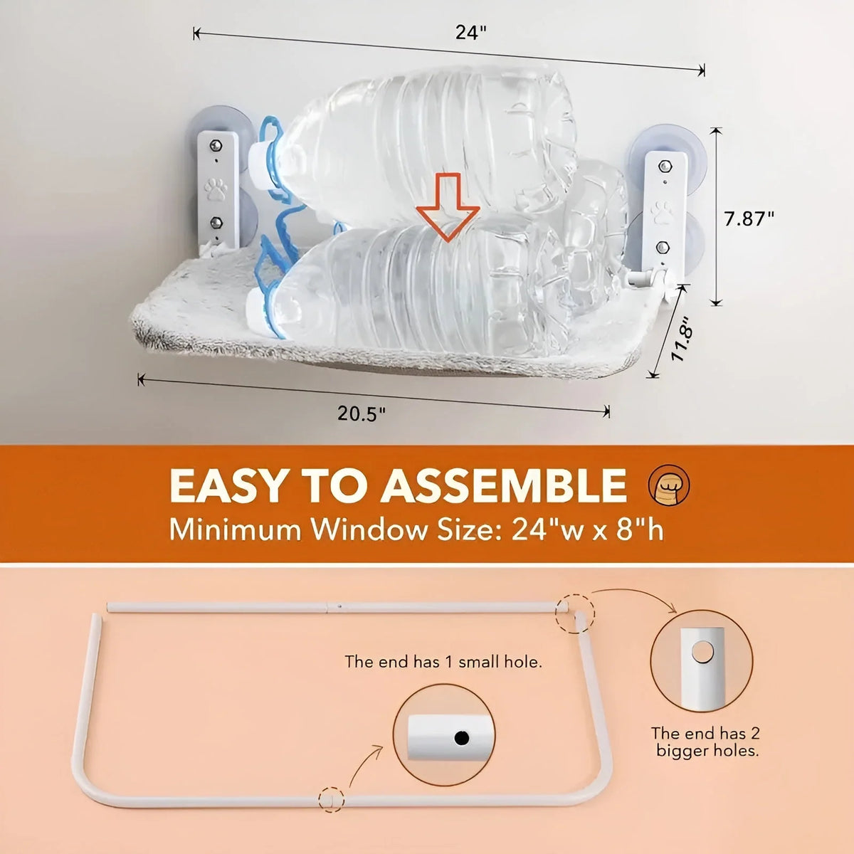 Cat Window Bed Foldable Suction Cups Plush Cushion
