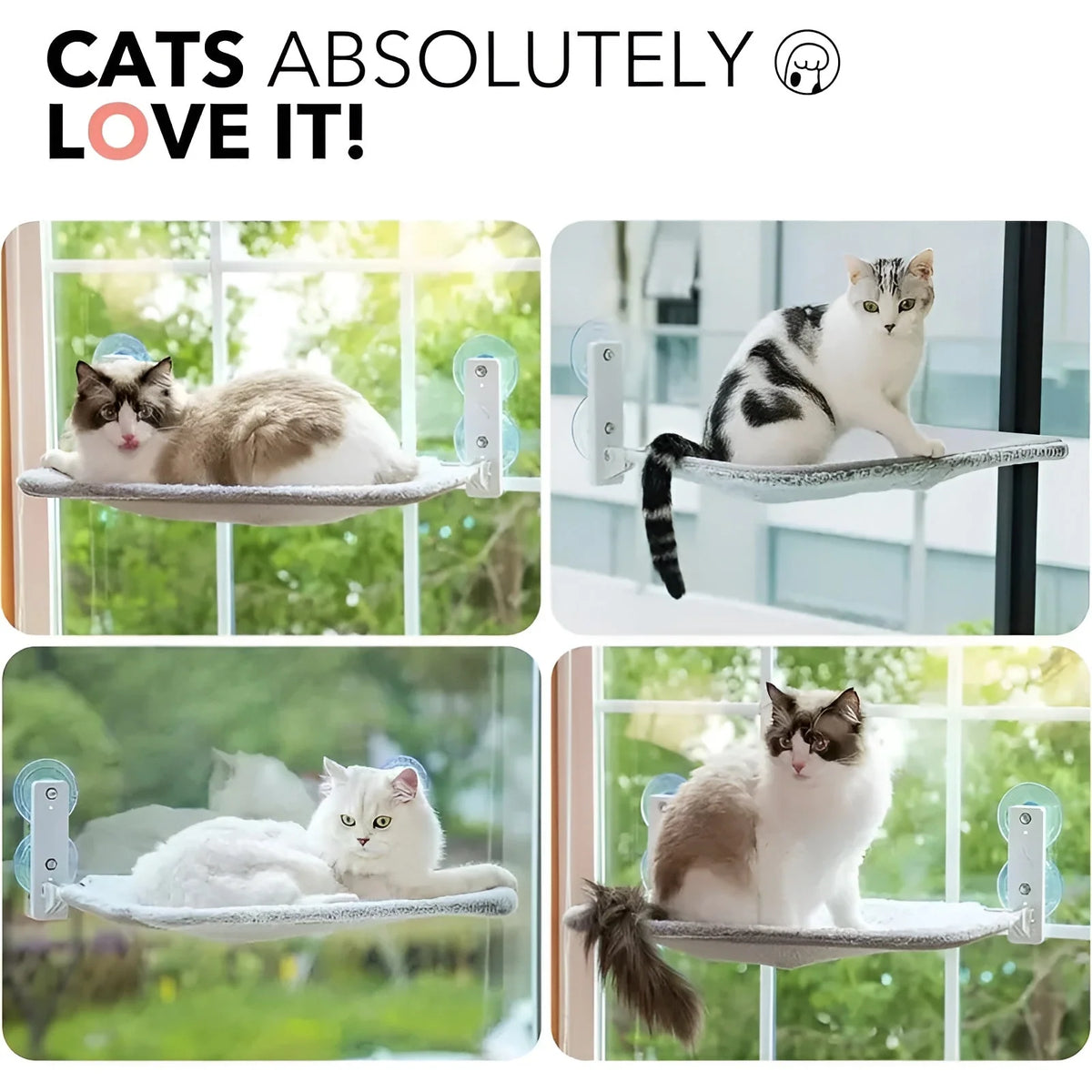 Cat Window Bed Foldable Suction Cups Plush Cushion