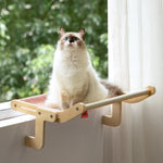 Cat Window Hammock Wooden Frame Washable Canvas Adjustable Legs