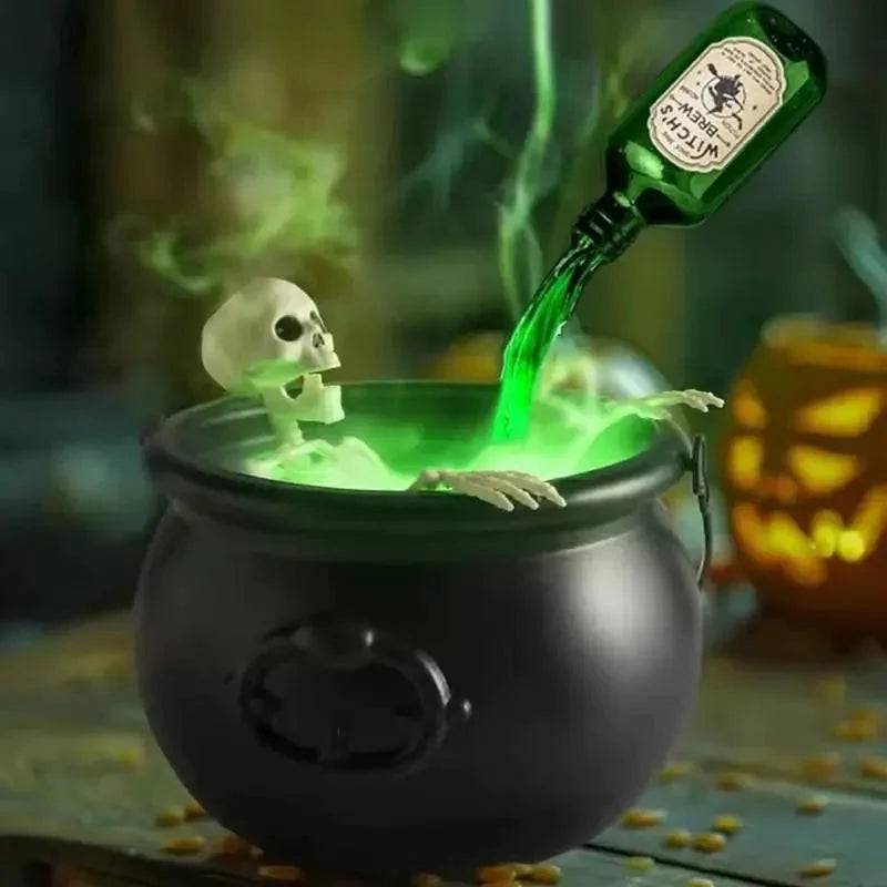 Cauldron Floating Potion Bottle Fog & Glow Display