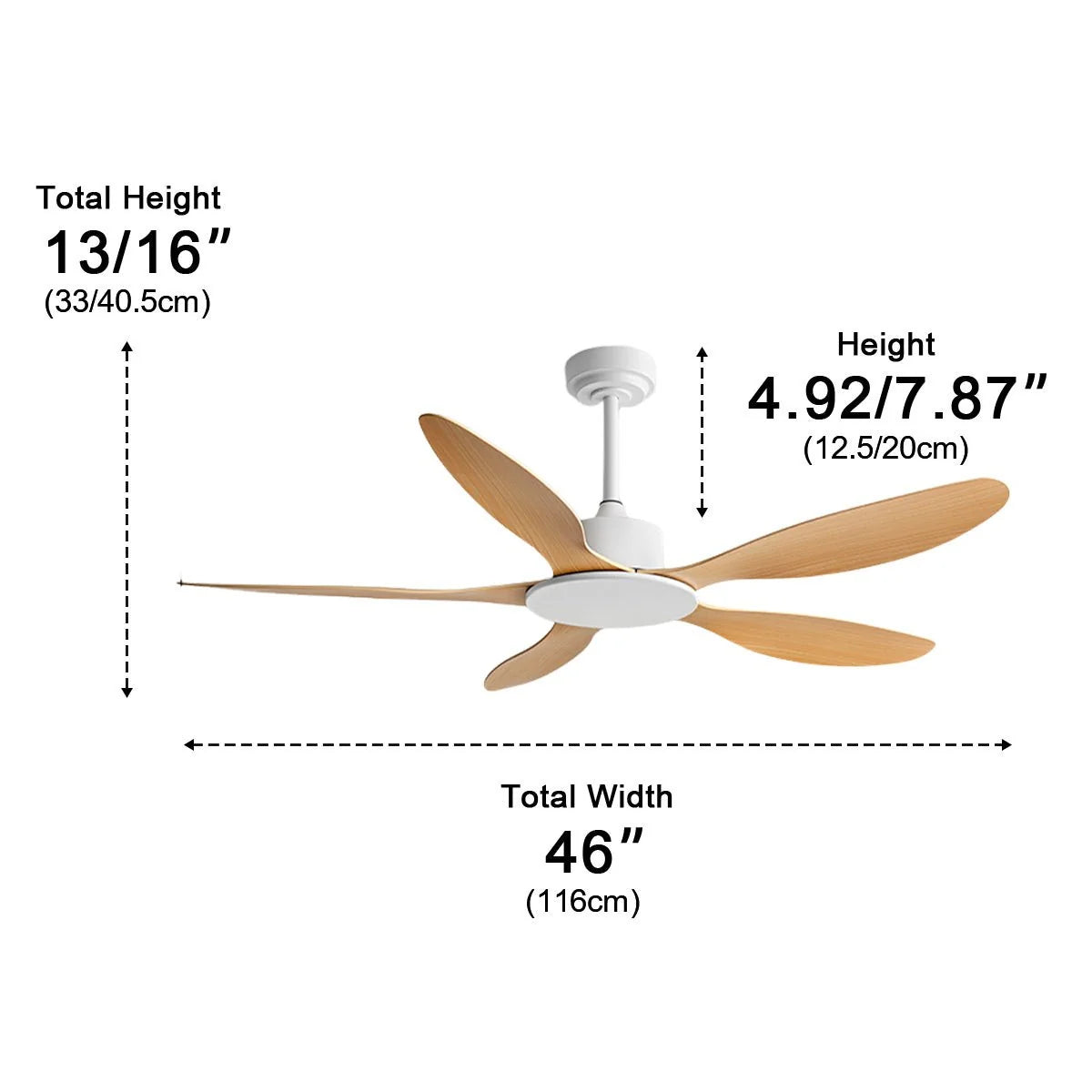 Ceiling Fan Quiet Reversible DC Motor Remote Controls
