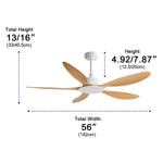 Ceiling Fan Quiet Reversible DC Motor Remote Controls