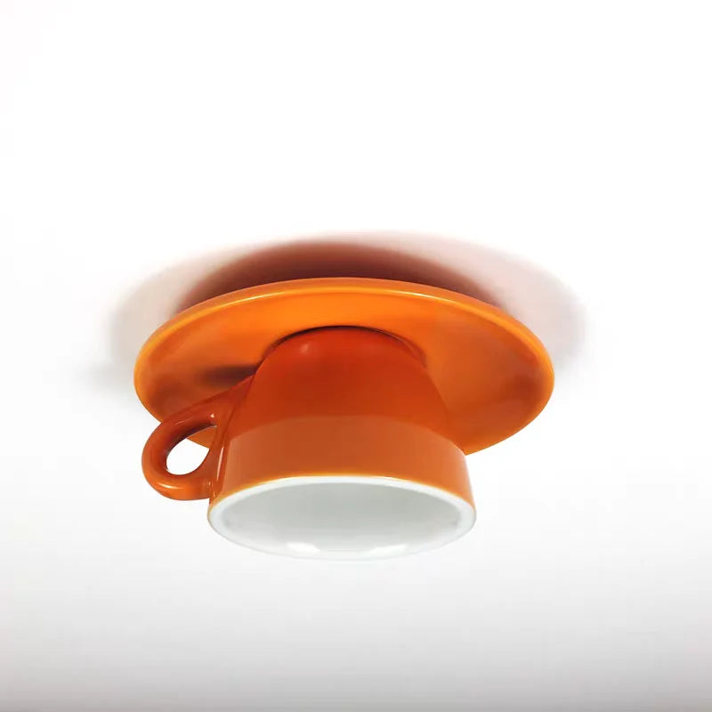 Ceiling Light Ceramic Coffee Mug Design Built-In LED Lighting