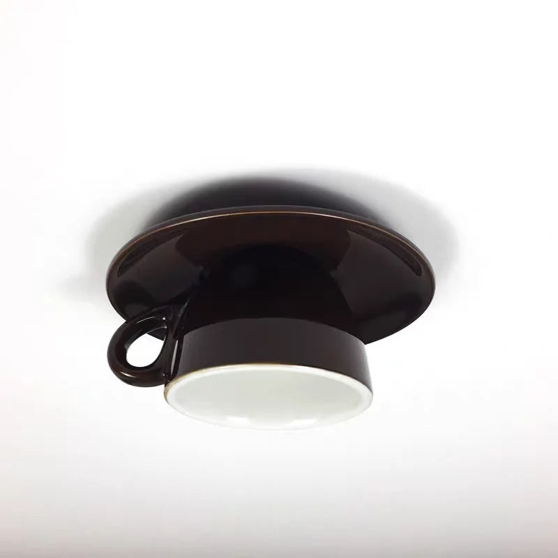 Ceiling Light Ceramic Coffee Mug Design Built-In LED Lighting