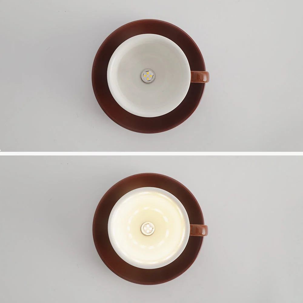 Ceiling Light Ceramic Coffee Mug Design Built-In LED Lighting