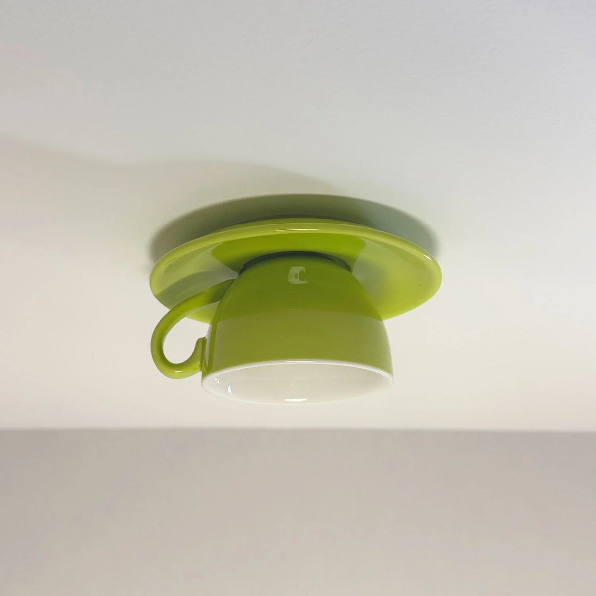 Ceiling Light Ceramic Coffee Mug Design Built-In LED Lighting