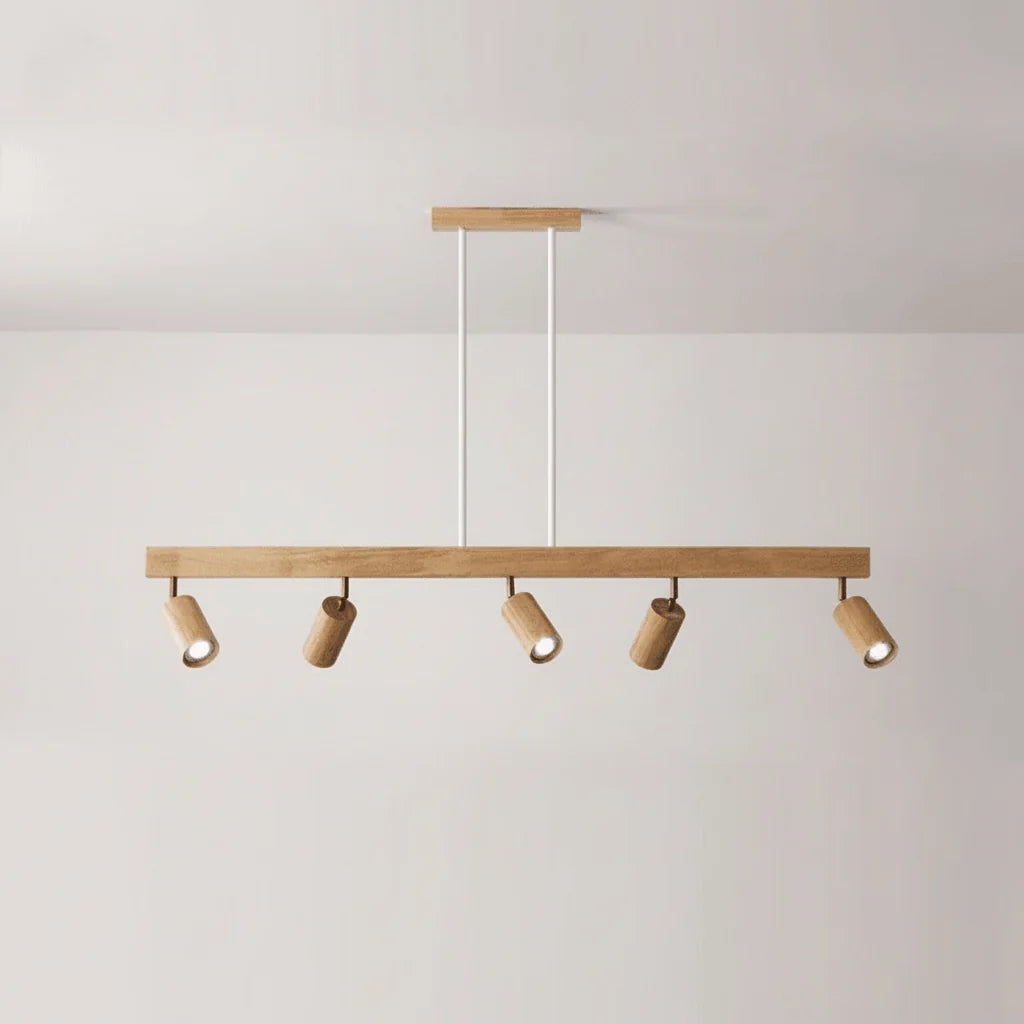 Ceiling Light Solid Wood Adjustable Head E27 LED Compatible