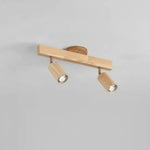 Ceiling Light Solid Wood Adjustable Head E27 LED Compatible