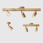 Ceiling Light Solid Wood Adjustable Head E27 LED Compatible