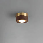 Ceiling Light Walnut Wood Energy-Efficient LED