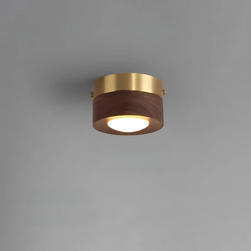 Ceiling Light Walnut Wood Energy-Efficient LED