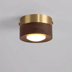 Ceiling Light Walnut Wood Integrated LED Spotlight