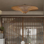 Ceiling Light Woven Natural Fiber Warm Ambient Lighting
