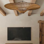 Ceiling Light Woven Natural Fiber Warm Ambient Lighting