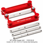 Center Marking Gauge Adjustable Stainless Steel Nine Interchangeable Strips