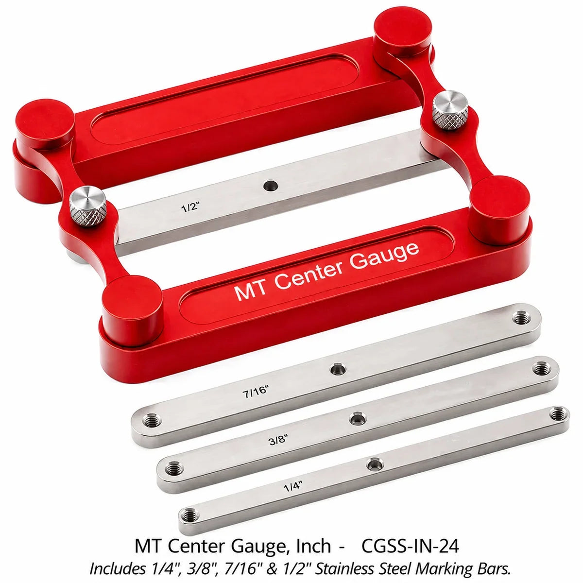 Center Marking Gauge Adjustable Stainless Steel Nine Interchangeable Strips