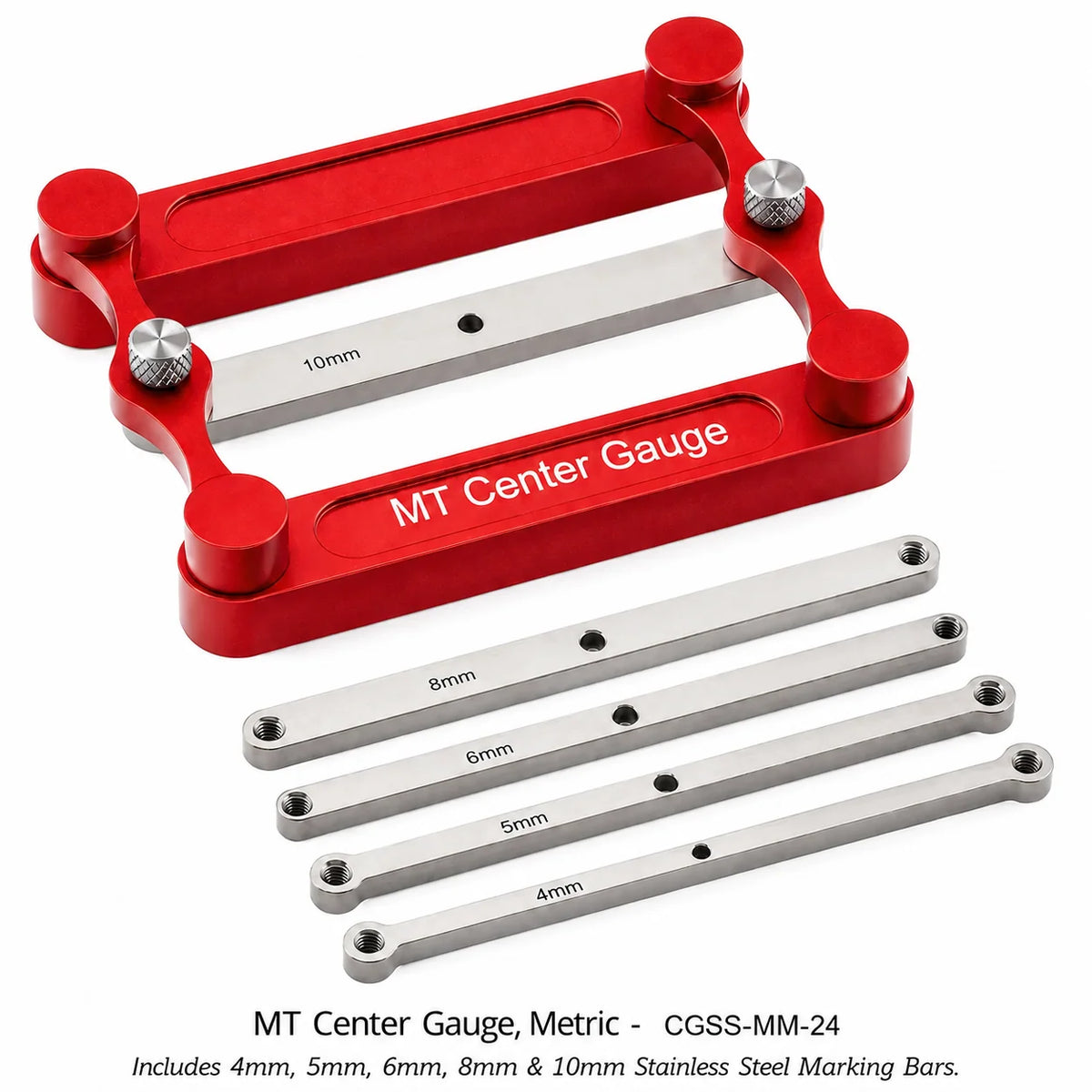 Center Marking Gauge Adjustable Stainless Steel Nine Interchangeable Strips