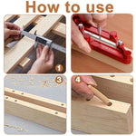 Center Marking Gauge Adjustable Stainless Steel Nine Interchangeable Strips