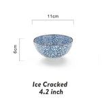 Ceramic Bowl Crackle Glaze 33.8 Fl Oz Capacity