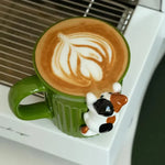Ceramic Coffee Mug Climbing Cat Design Ergonomic Handle 11.8 Fl Oz