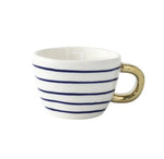 Ceramic Coffee Mug Geometric Pattern Gold Handle 330ml