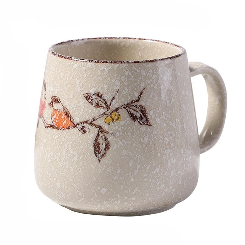 Ceramic Cup Porcelain With Lid And Spoon 12.9 Oz