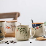 Ceramic Cup Porcelain With Lid And Spoon 12.9 Oz