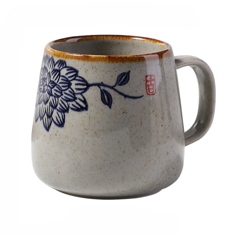 Ceramic Cup Porcelain With Lid And Spoon 12.9 Oz