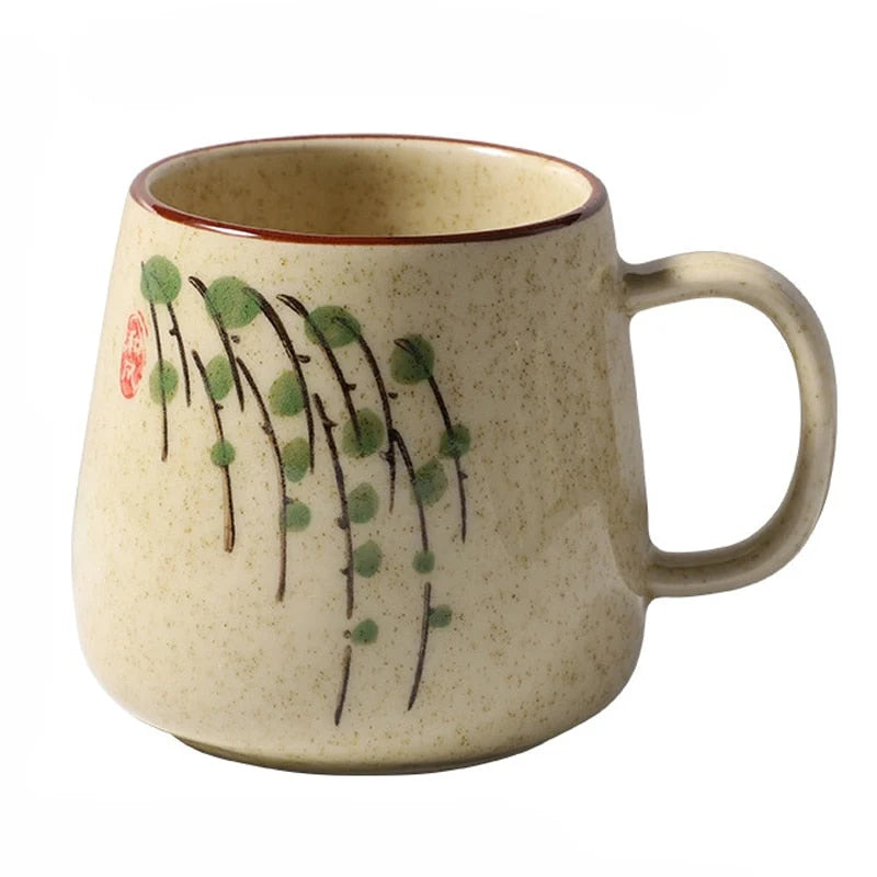 Ceramic Cup Porcelain With Lid And Spoon 12.9 Oz