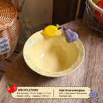 Ceramic Dinnerware Raised Fruit Details Pastel Colors