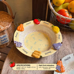 Ceramic Dinnerware Raised Fruit Details Pastel Colors
