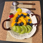 Ceramic Dinnerware Raised Fruit Details Pastel Colors
