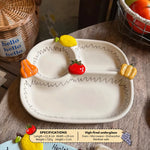 Ceramic Dinnerware Raised Fruit Details Pastel Colors