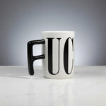 Ceramic Mug Bold Graphic F-Shaped Handle 15.2 Fl Oz