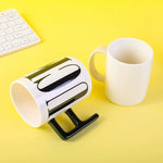 Ceramic Mug Bold Graphic F-Shaped Handle 15.2 Fl Oz