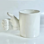 Ceramic Mug Hand-Shaped Design Ergonomic Handle