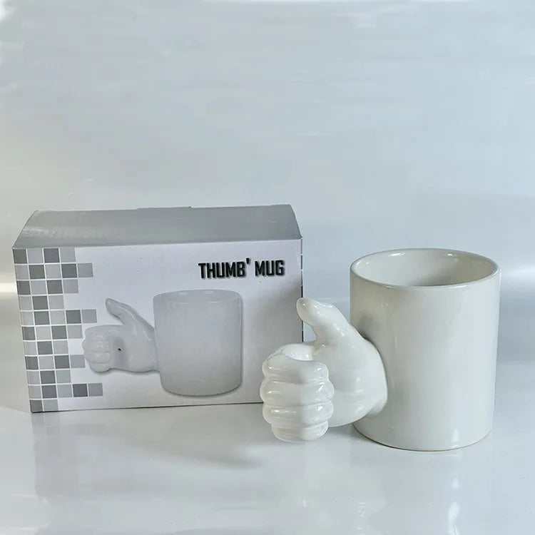 Ceramic Mug Hand-Shaped Design Ergonomic Handle