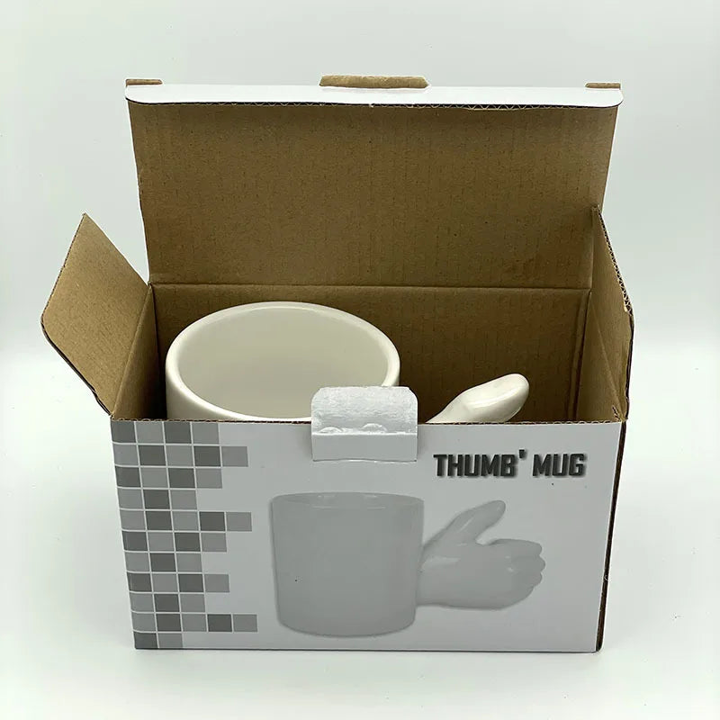 Ceramic Mug Hand-Shaped Design Ergonomic Handle